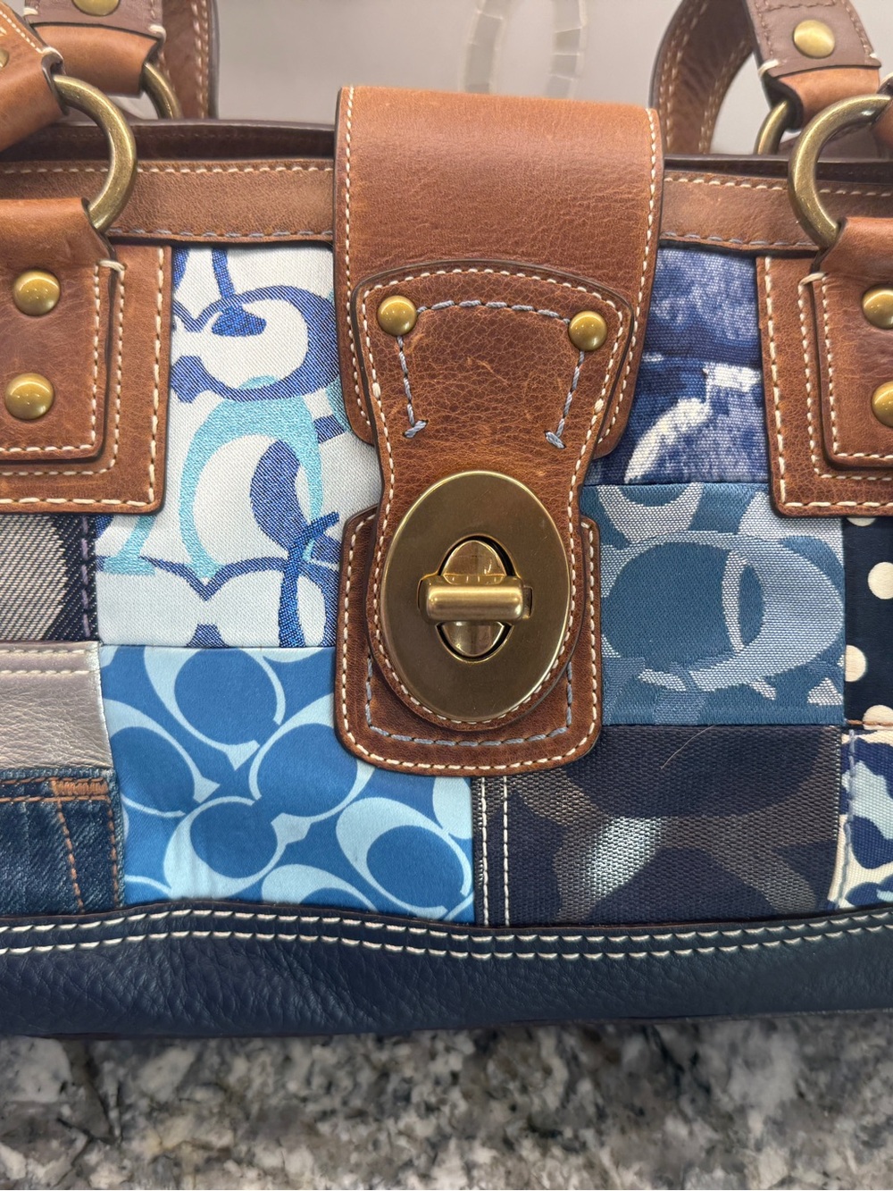 Vintage Coach Denim Patchwork Signature Y2K - Picture 4 of 16